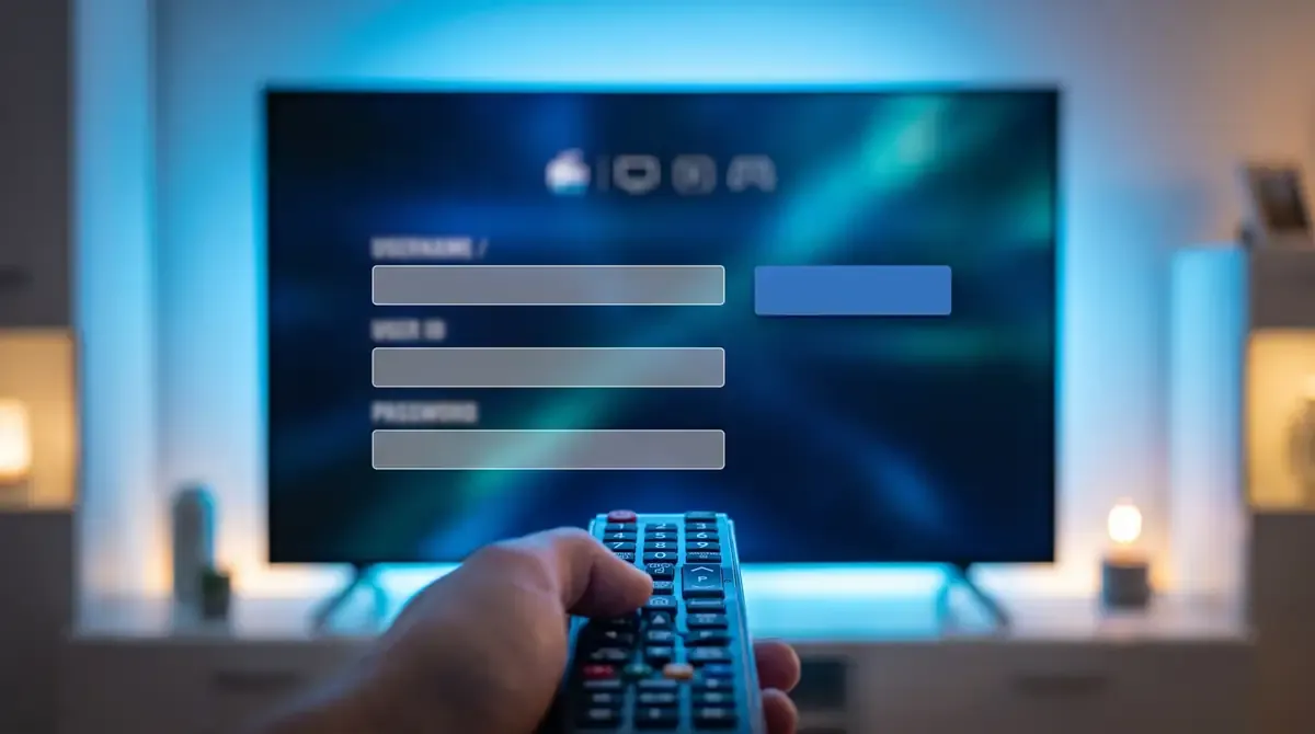 Fernbedienung zeigt auf IPTV Login am Fernseher beim IPTV installieren